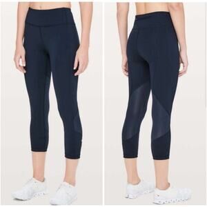 Lululemon Pace Rival Crop *Full-On Luxtreme 22" in Black W6AV0S Womens Sz 4 EUC